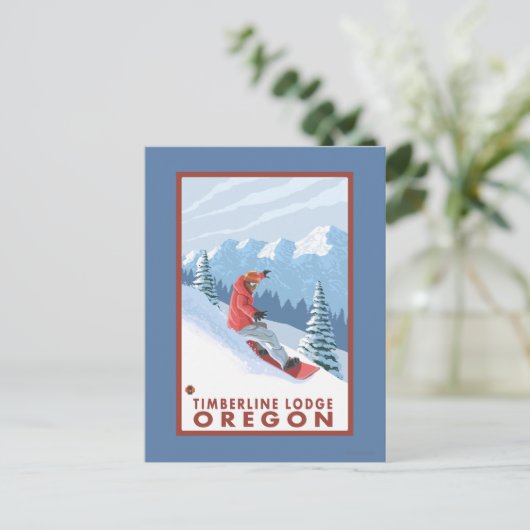 Snowboarder Scene - Timberline Lodge, Oregon Briefkaart (Staand voorkant)