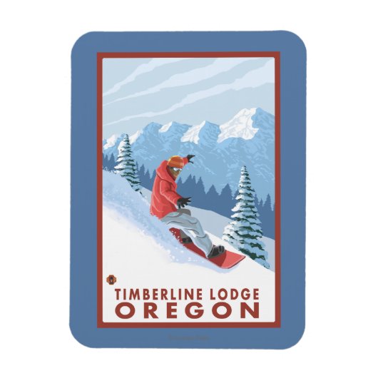 Snowboarder Scene - Timberline Lodge, Oregon Magneet (Verticaal)