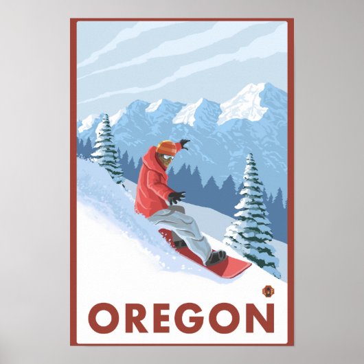 Snowboarder Scene- Vintage Travel Poster (Voorkant)