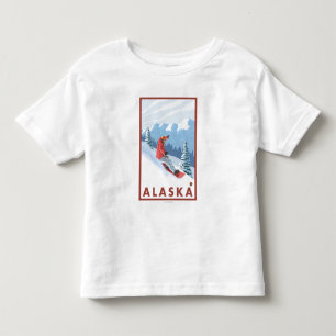 Snowboarder Scene- Vintage Travel Poster 2 Kinder Shirts