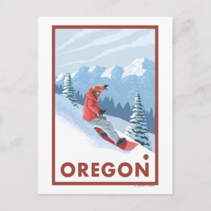Snowboarder Scene- Vintage Travel Poster Briefkaart