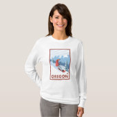 Snowboarder Scene- Vintage Travel Poster T-shirt (Voorkant volledig)
