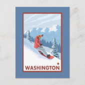 Snowboarder Scene - Washington Briefkaart (Voorkant)