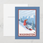 Snowboarder Scene - Washington Briefkaart (Voorkant / Achterkant)