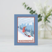 Snowboarder Scene - Washington Briefkaart (Staand voorkant)