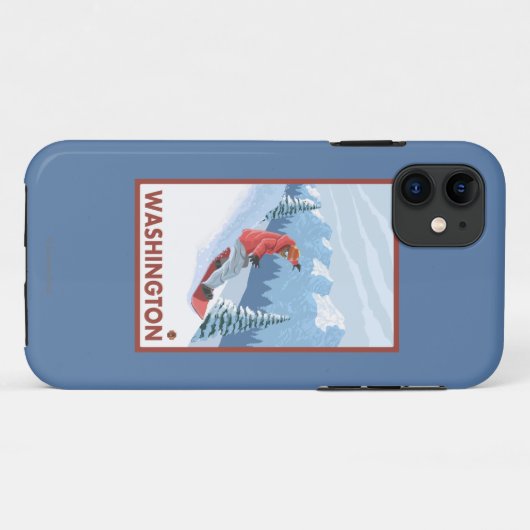 Snowboarder Scene - Washington Case-Mate iPhone Case (Achterkant (horizontaal))