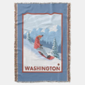 Snowboarder Scene - Washington Deken (Voorkant Verticaal)