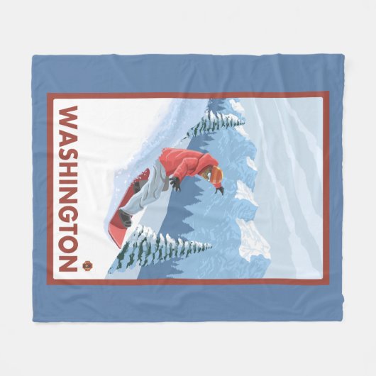 Snowboarder Scene - Washington Fleece Deken (Voorkant (Horizontaal))