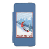 Snowboarder Scene - Washington Incipio iPhone Portemonnee Hoesje (Voorkant Agenda)