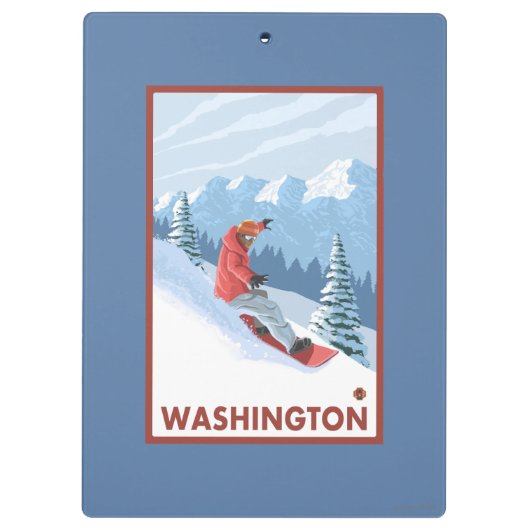 Snowboarder Scene - Washington Klembord (Achterkant)