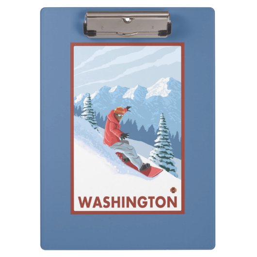 Snowboarder Scene - Washington Klembord (Voorkant)