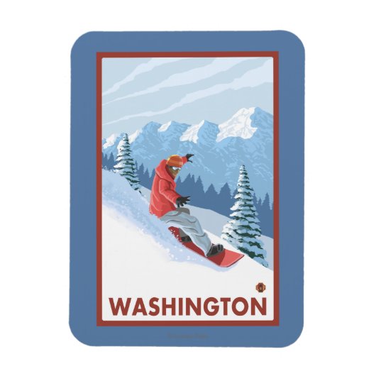 Snowboarder Scene - Washington Magneet (Verticaal)