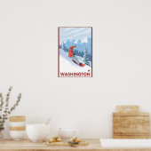 Snowboarder Scene - Washington Poster (Keuken)