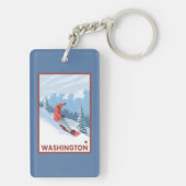 Snowboarder Scene - Washington Sleutelhanger (achterkant)