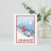 Snowboarder SceneIdahoVintage Travel Poster Briefkaart (Staand voorkant)