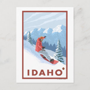 Snowboarder SceneIdahoVintage Travel Poster Briefkaart