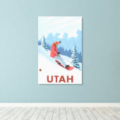 Snowboarder SceneUtah Canvas Afdruk (Insitu (Houten vloer))