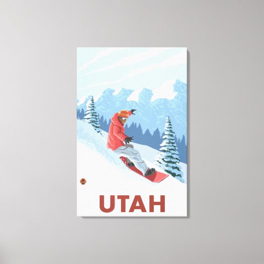 Snowboarder SceneUtah Canvas Afdruk (Voorkant)