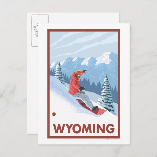 Snowboarder SceneWyoming Briefkaart (Voorkant / Achterkant)