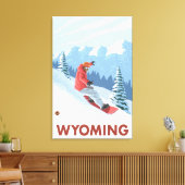 Snowboarder SceneWyoming Canvas Afdruk (Insitu (Woonkamer))
