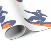 Snowboarder silhouet - Kies achtergrondkleur Cadeaupapier (Rol Hoek)