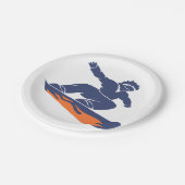 Snowboarder silhouet - Kies achtergrondkleur Papieren Bordje (Gekanteld)