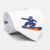 Snowboarder silhouet - Kies achtergrondkleur Stropdas (Opgerold)
