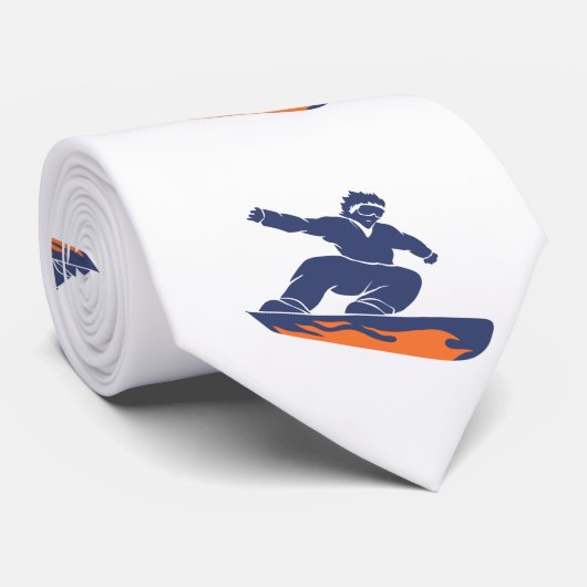 Snowboarder silhouet - Kies achtergrondkleur Stropdas (Opgerold)