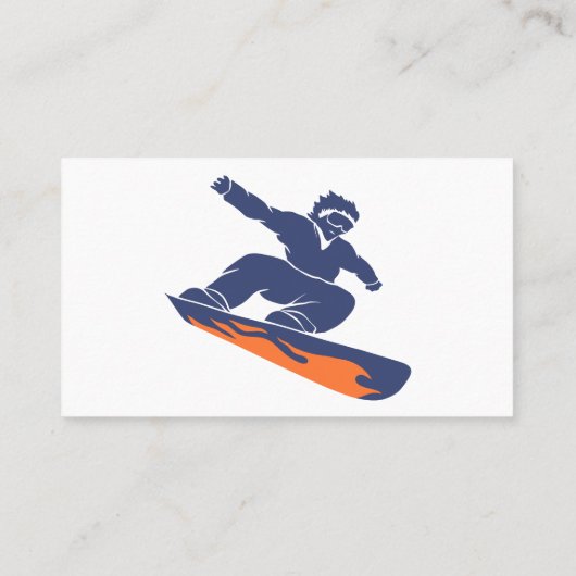 Snowboarder silhouet - Kies achtergrondkleur Visitekaartje (Achterkant)