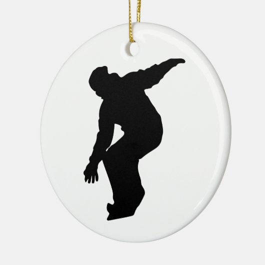 Snowboarder Silhouette Keramisch Ornament (Links)