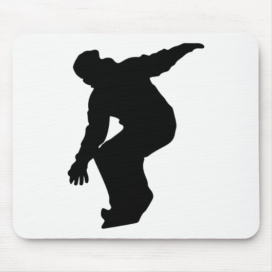 Snowboarder Silhouette Muismat (Voorkant)