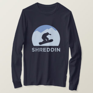 Snowboarder Silhouette Shreddin Long Hoeve T-shirt