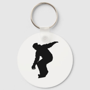 Snowboarder Silhouette Sleutelhanger
