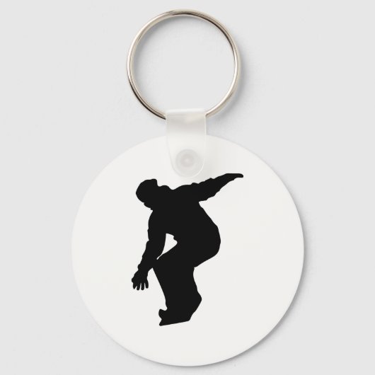 Snowboarder Silhouette Sleutelhanger (Voorkant)