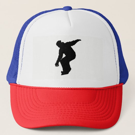 Snowboarder Silhouette Trucker Pet (Voorkant)