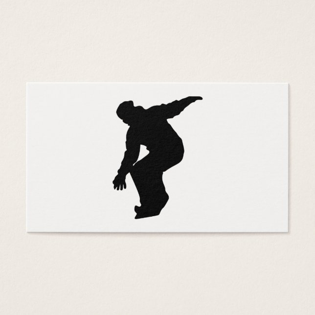 Snowboarder Silhouette Visitekaartje (Voorkant)