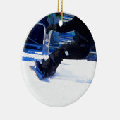 Snowboarder Skidding Winter Sport Gift Keramisch Ornament (Rechts)