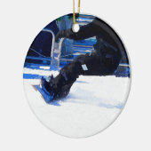Snowboarder Skidding Winter Sport Gift Keramisch Ornament (Links)