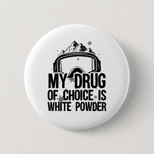 Snowboarder Skiers | Sneeuwwitjes Ronde Button 5,7 Cm (Voorkant)