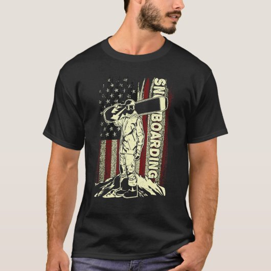 Snowboarder Skiing Snowboard Snowboarding American T-shirt (Voorkant)