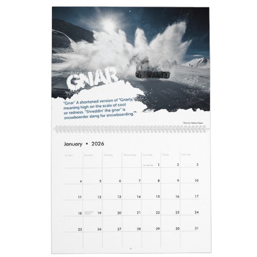 Snowboarder Slang Kalender (Jan 2026)