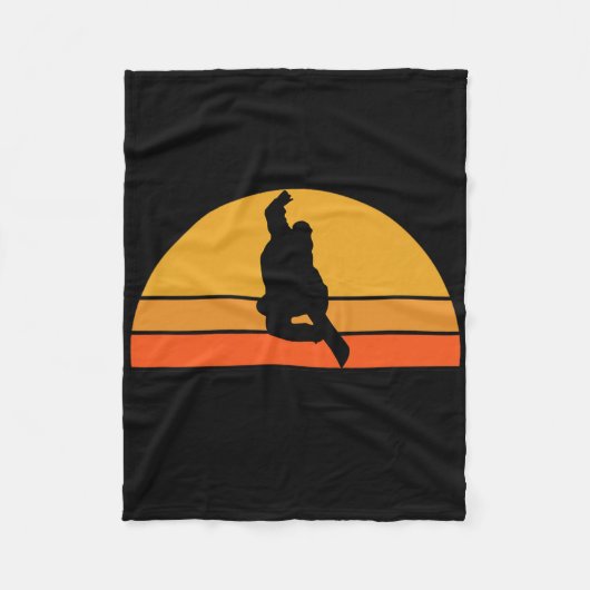 Snowboarder Snow Winter Sunset R Fleece Deken (Voorkant)