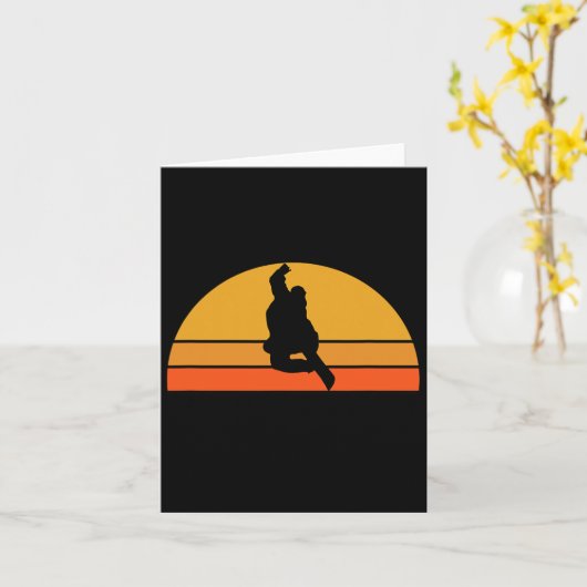 Snowboarder Snow Winter Sunset R Kaart (Gele Bloem)