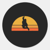 Snowboarder Snow Winter Sunset R Ronde Sticker (Voorkant)