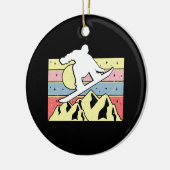 Snowboarder Snowboard Retro Keramisch Ornament (Links)
