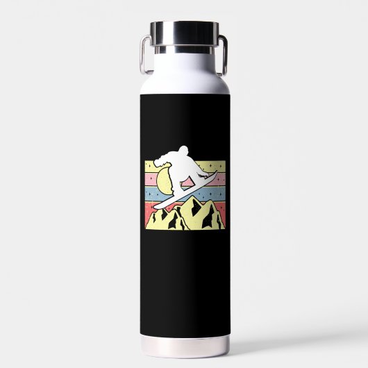 Snowboarder Snowboard Retro Waterfles (Voorkant)