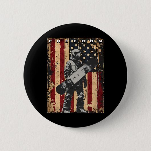 Snowboarder Snowboard Ronde Button 5,7 Cm (Voorkant)