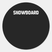 Snowboarder Snowboard Wintersport - Ekg Heartbea Ronde Sticker (Voorkant)