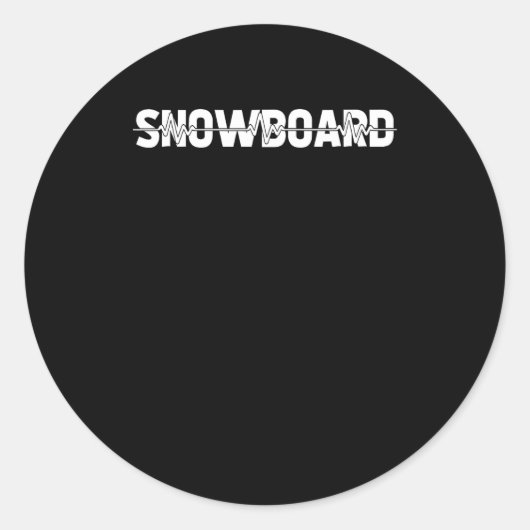 Snowboarder Snowboard Wintersport - Ekg Heartbea Ronde Sticker (Voorkant)