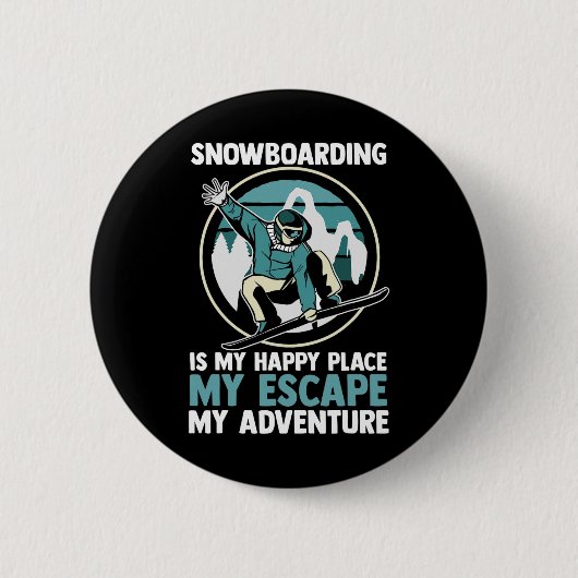 Snowboarder Snowboarden 2 Ronde Button 5,7 Cm (Voorkant)